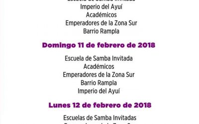 Cronograma de los desfiles