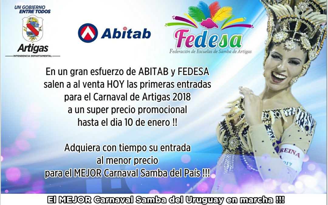 Comenienza la venta de entradas para el Carnaval de Artigas 2018