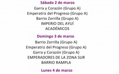Orden de los Desfiles del Carnaval de Artigas 2019